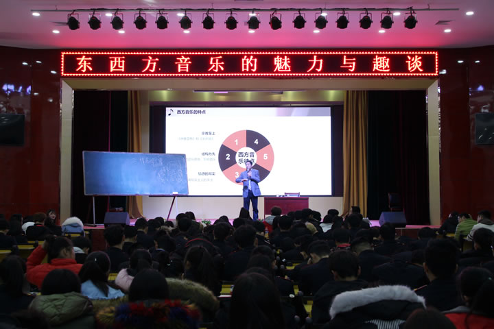 著名音樂評論家景作人應邀來渭南軌道交通運輸學校講學